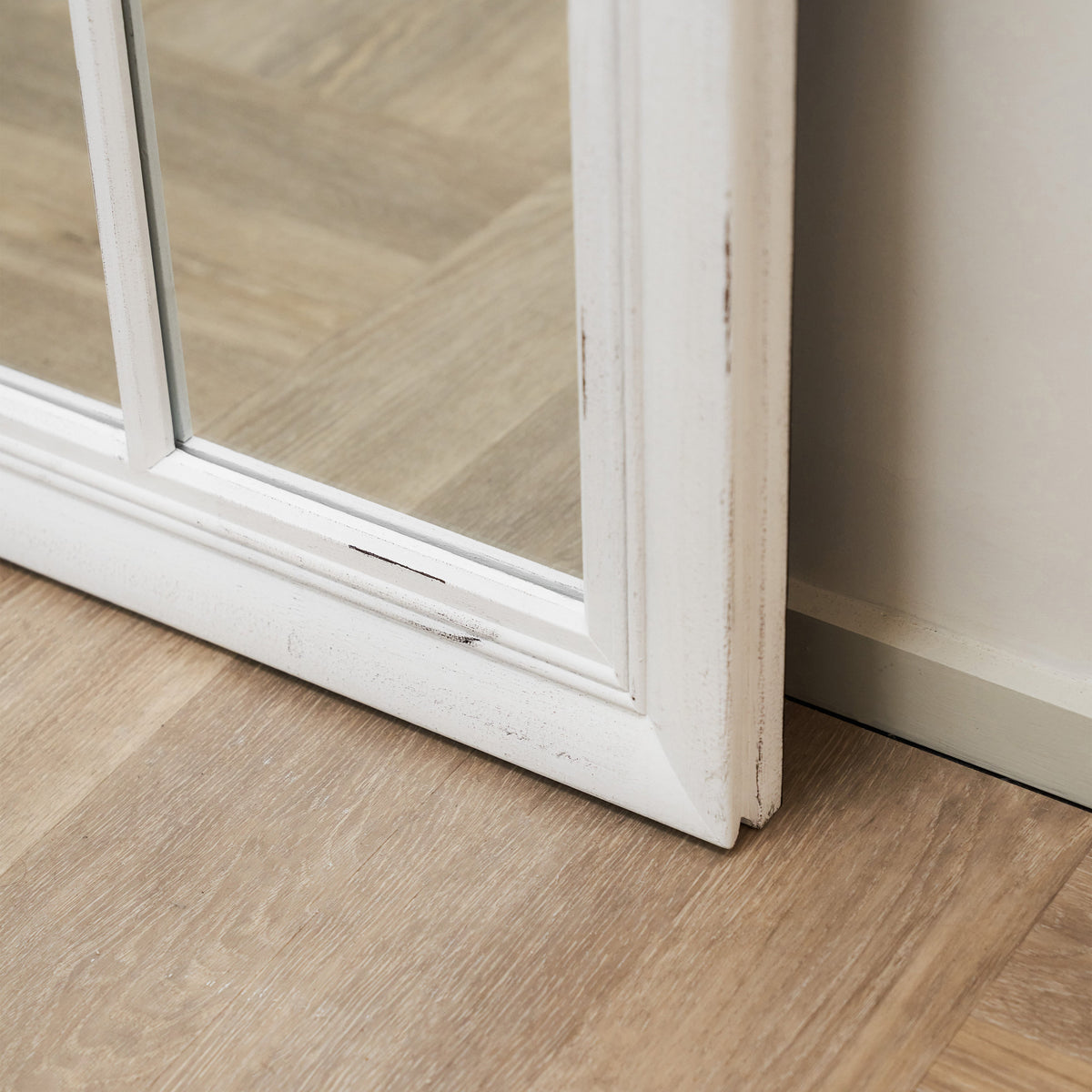 Sasha - White Shabby Chic Full Length Window Mirror 180cm x 100cm