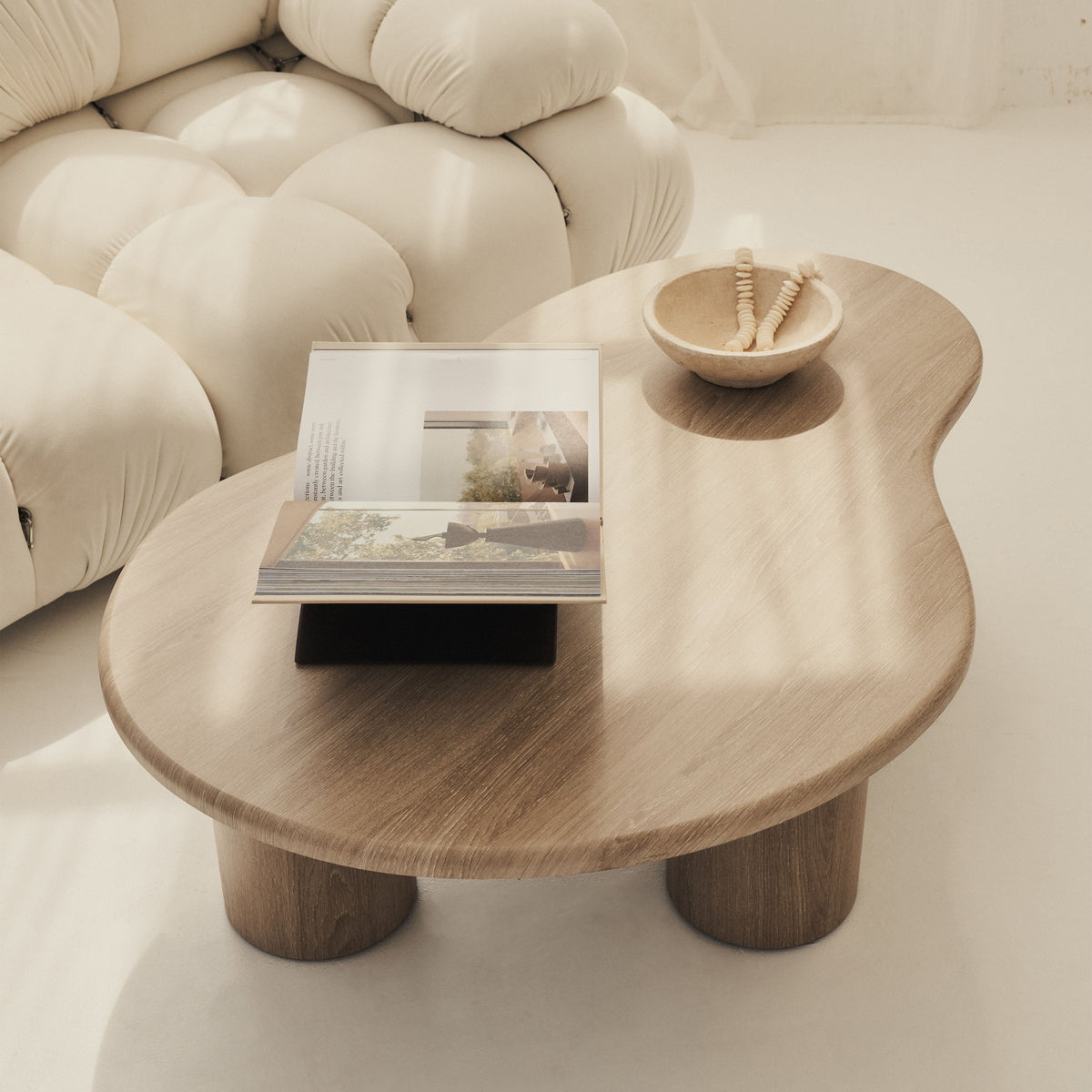 Savanna - Large Washed Wood Irregular Wooden Coffee Table