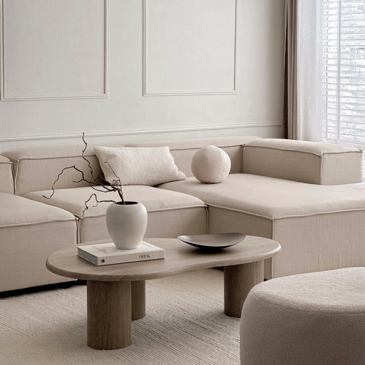 Savanna - Large Washed Wood Irregular Wooden Coffee Table