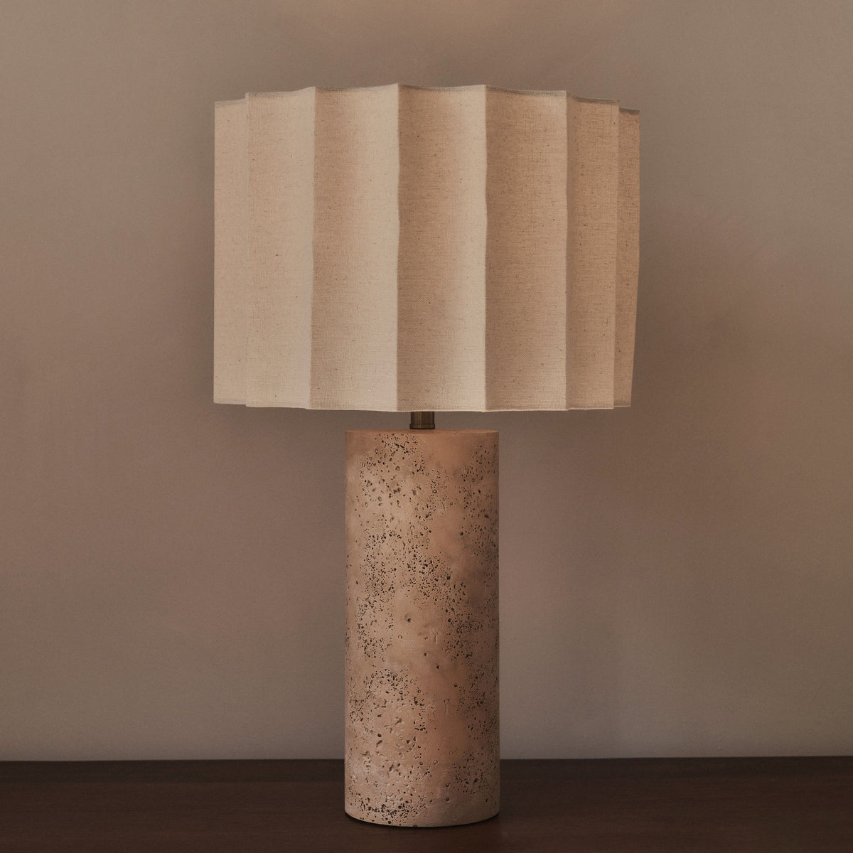 Castella - Travertine Scallop Shade Table Lamp