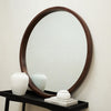 Tamara - Extra Large Walnut Round Wall Mirror 120cm x 120cm