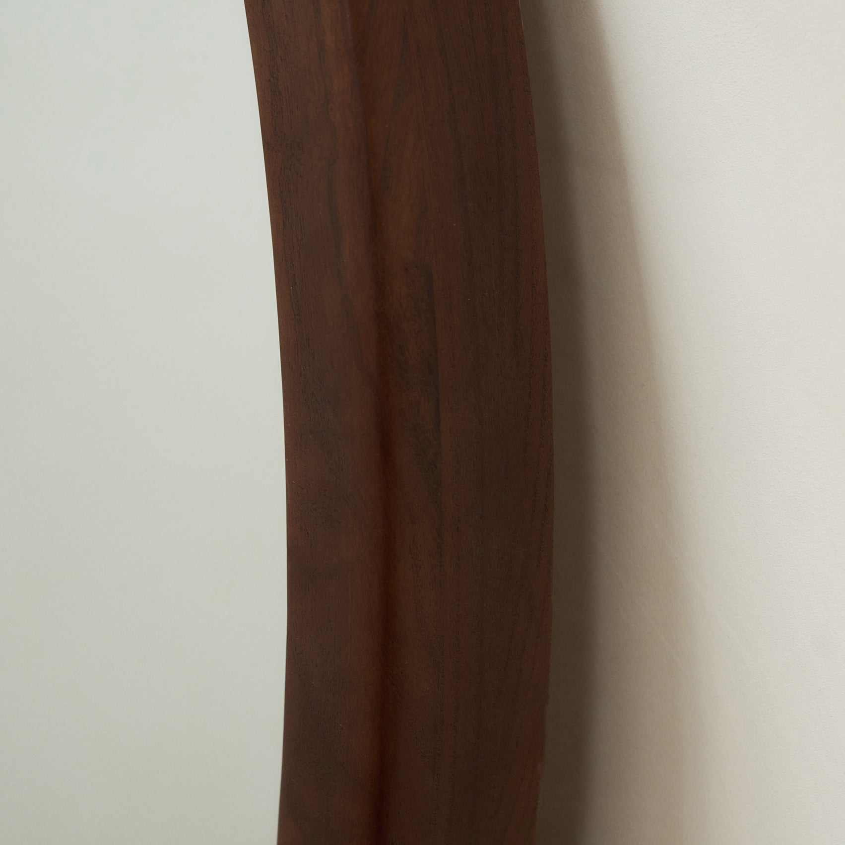 Closeup of Extra Large Walnut Round Wall Mirror wooden grain