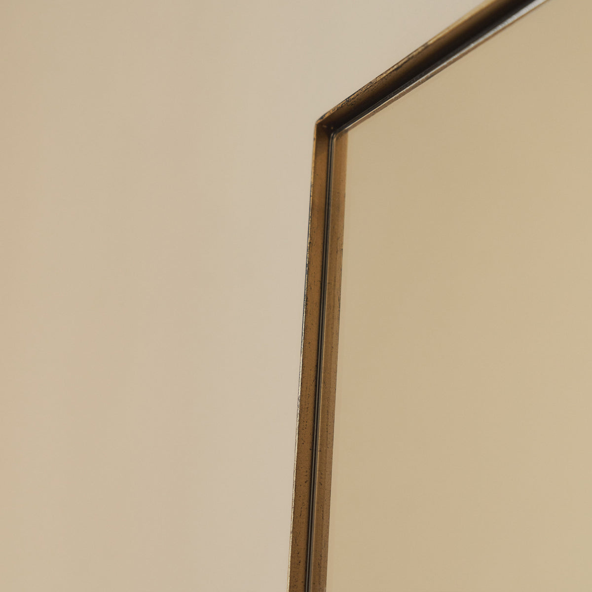 Theo - Gold Rectangular Metal Wall Mirror 90cm x 60cm