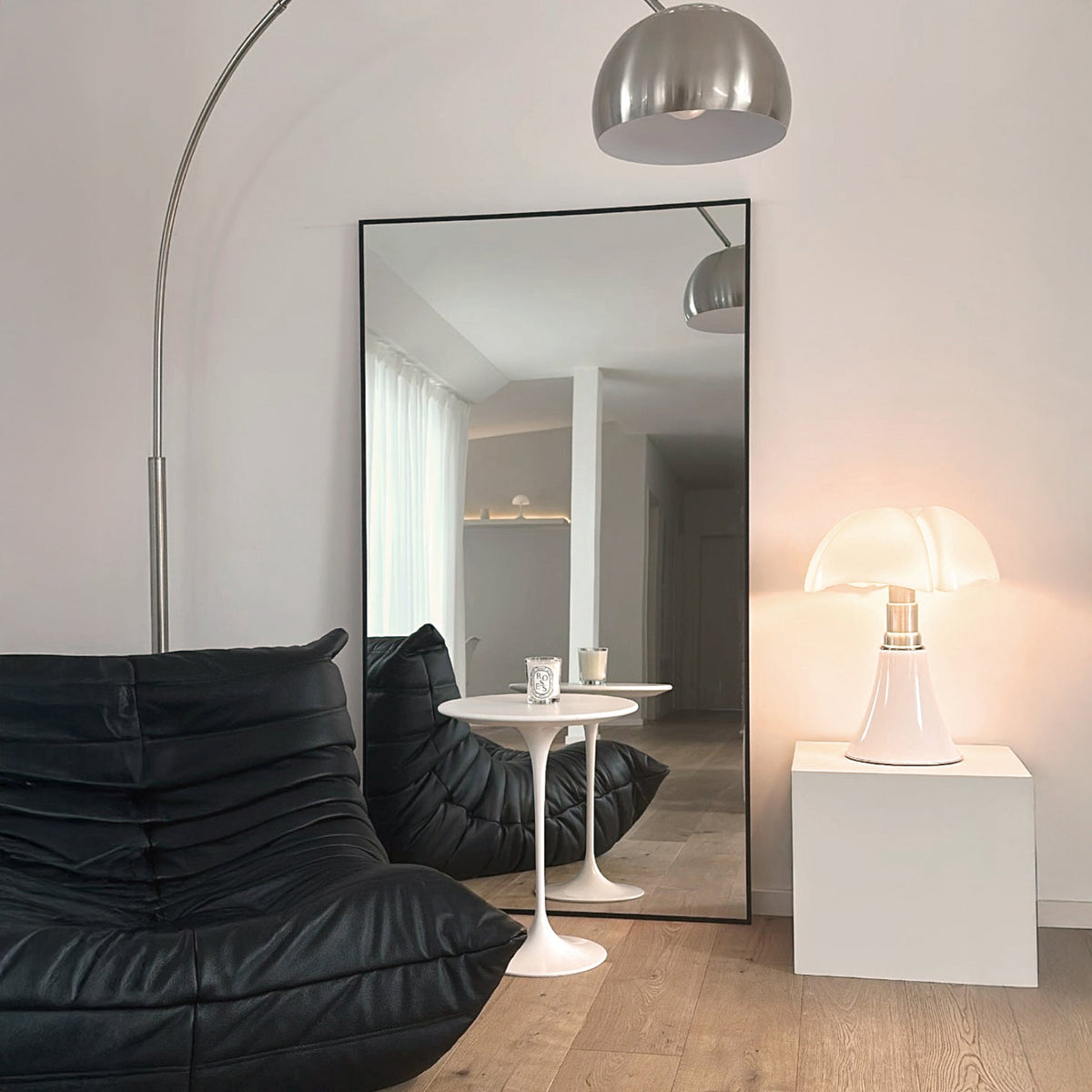 Theo - Full Length Black Extra Large Metal Mirror 180cm x 100cm