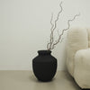 Toledo - Small Black Textured Terracotta Vase
