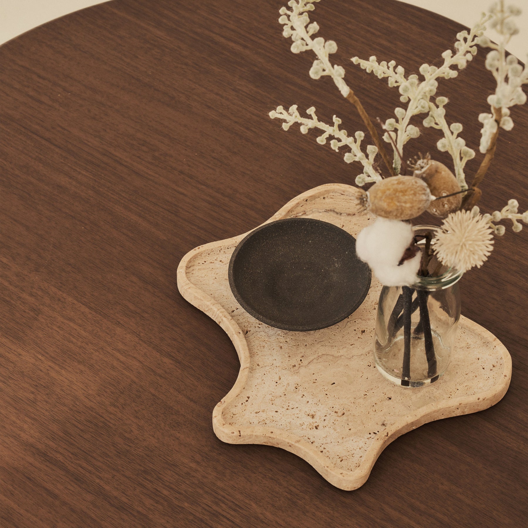 Travara - Cream Travertine Irregular Decorative Tray