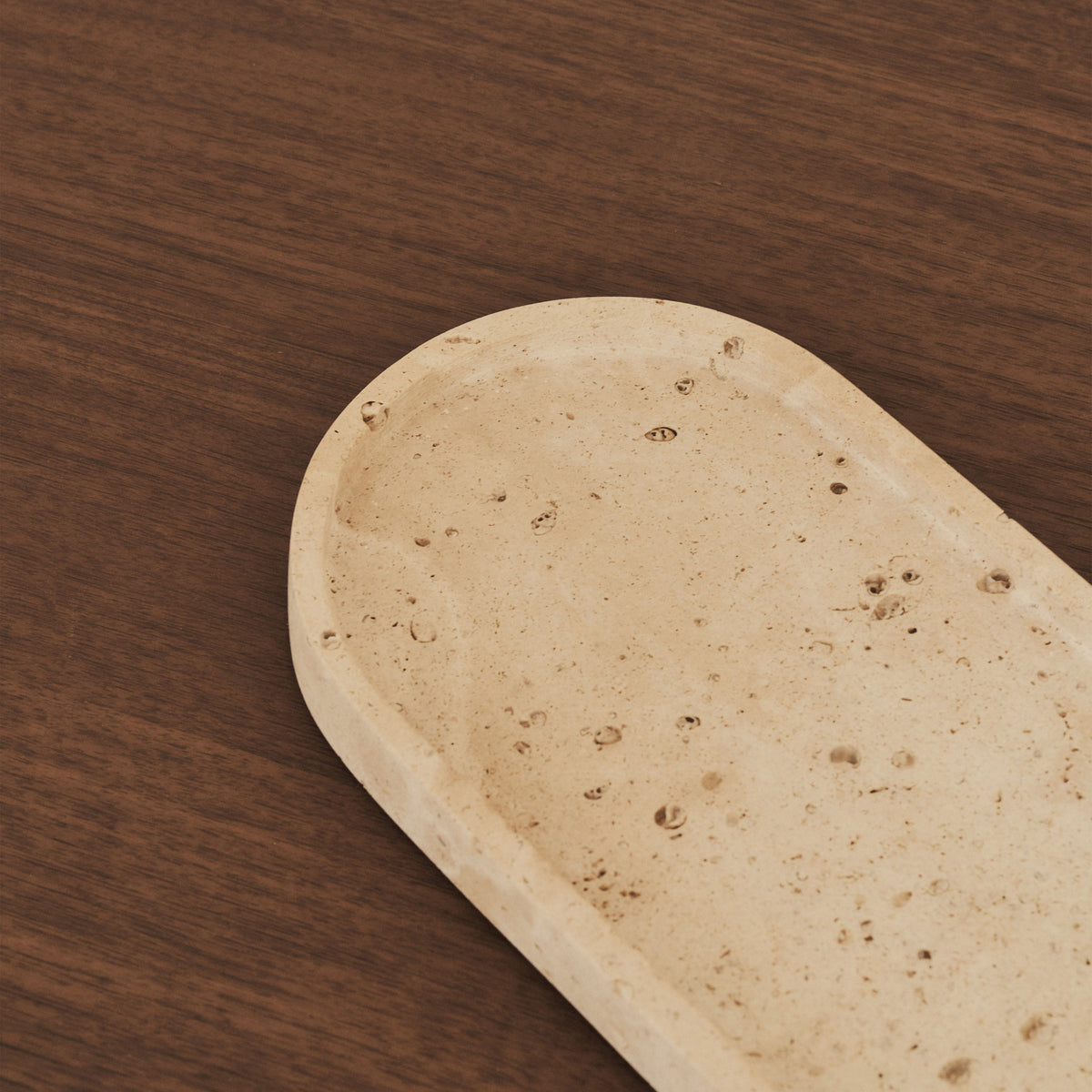 Travara - Cream Travertine Oval Decorative Tray