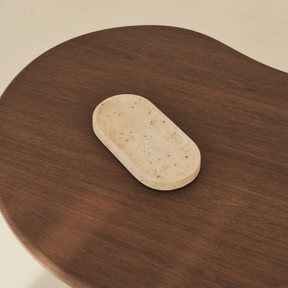 Travara - Cream Travertine Oval Decorative Tray
