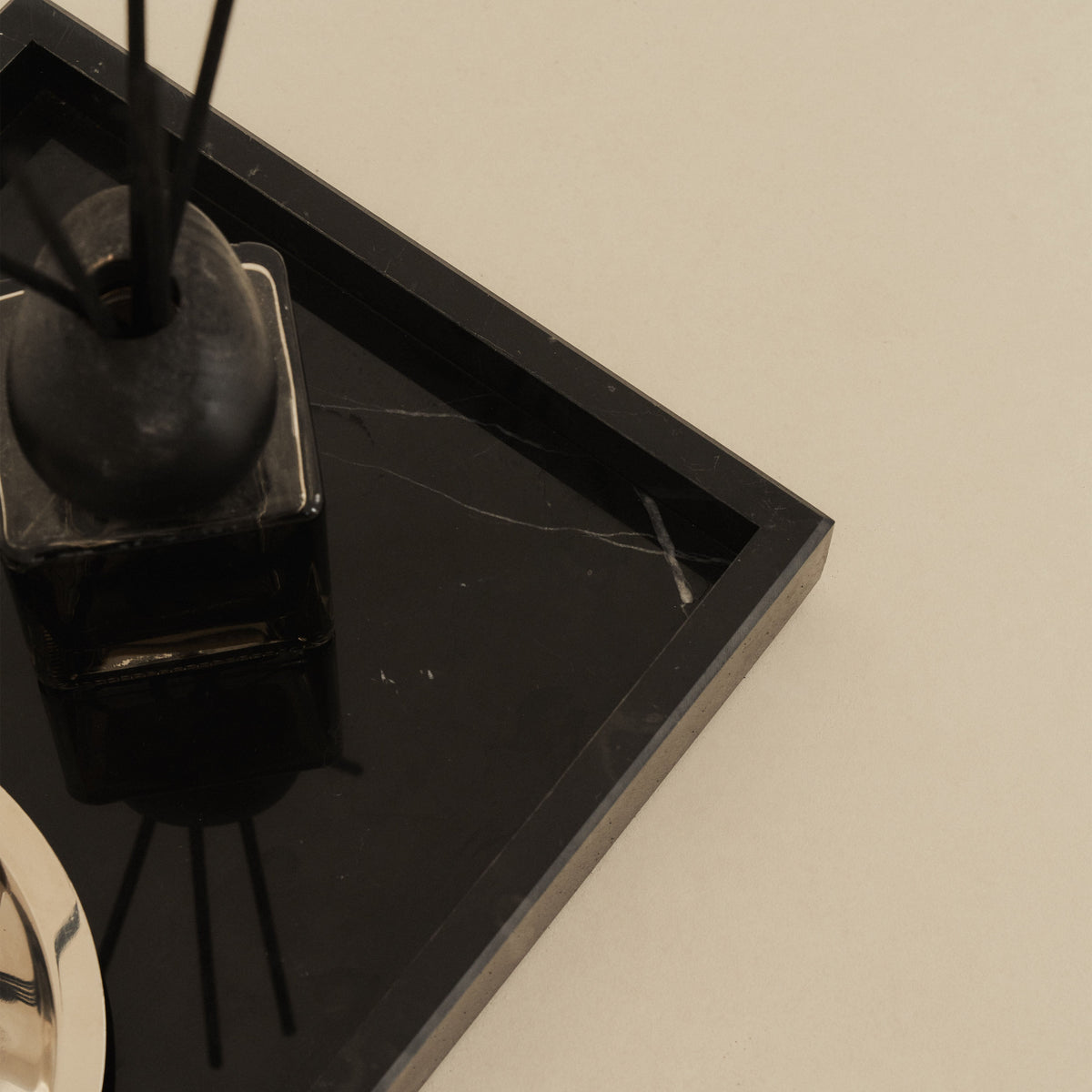 Travara - Black Marble Large Rectangular Decorative Tray