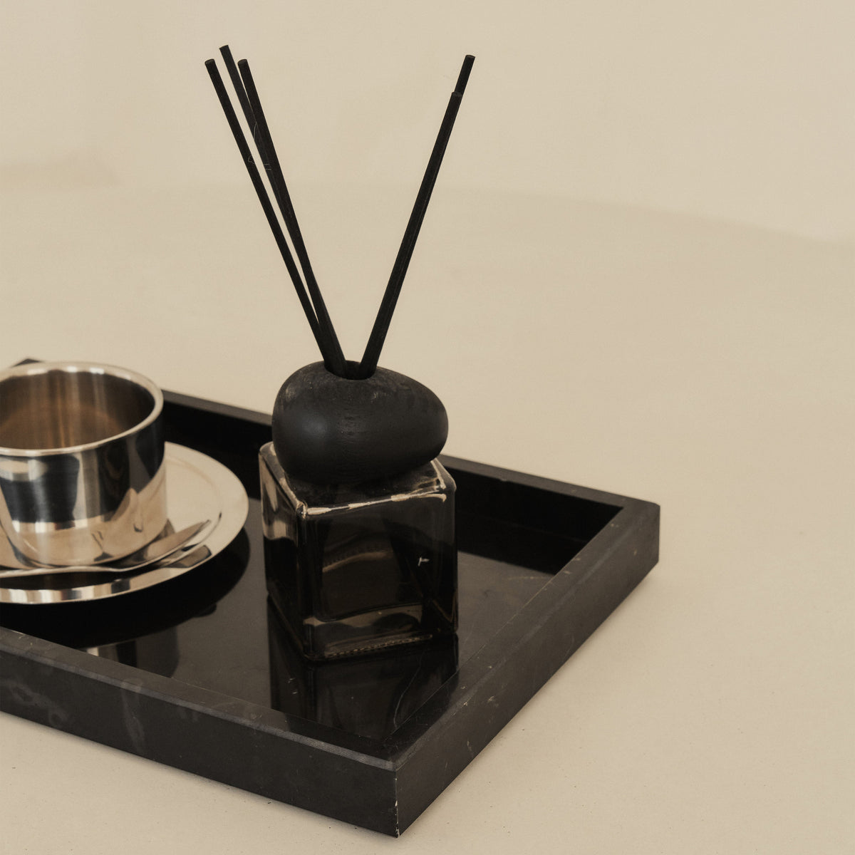 Travara - Black Marble Large Rectangular Decorative Tray