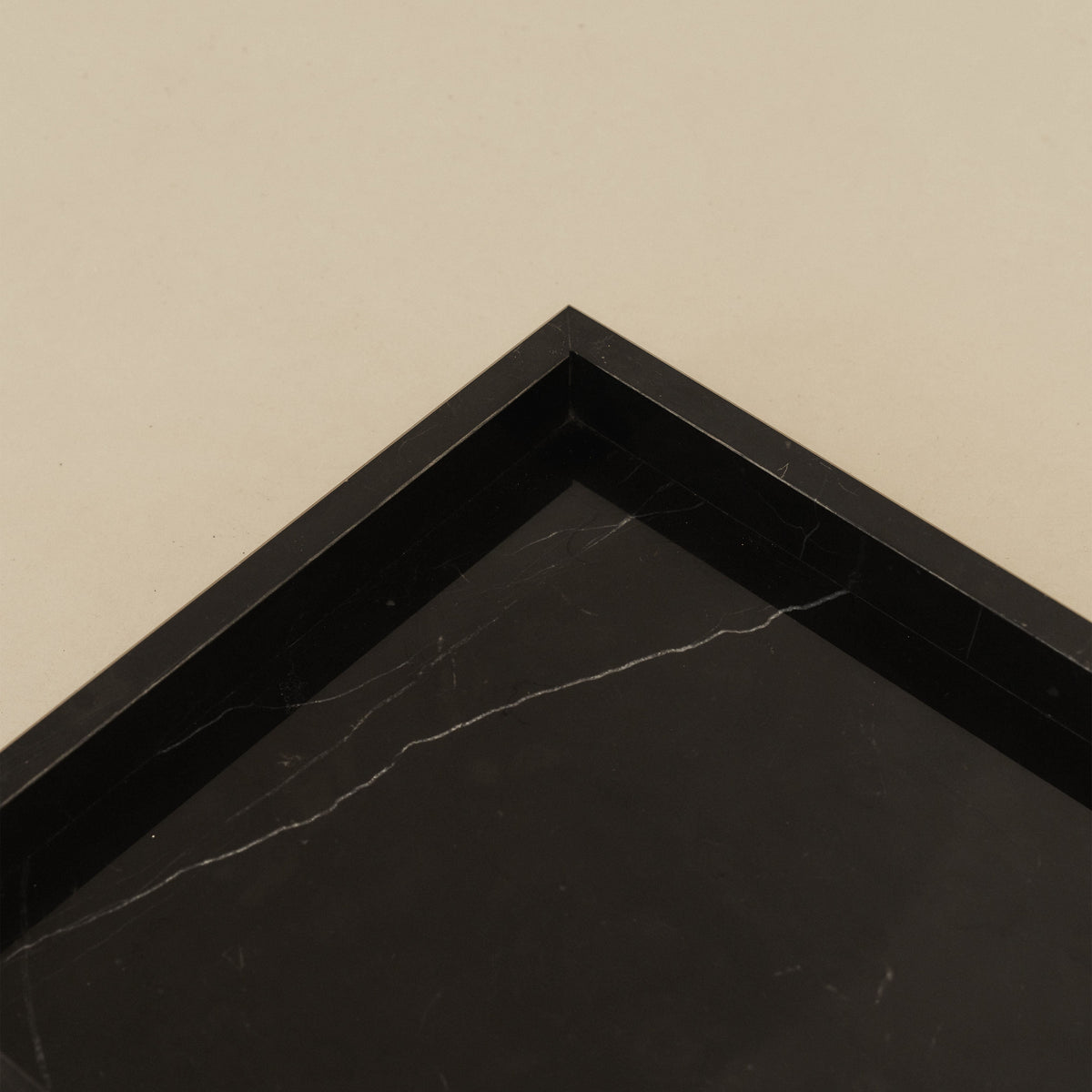 Travara - Black Marble Large Rectangular Decorative Tray