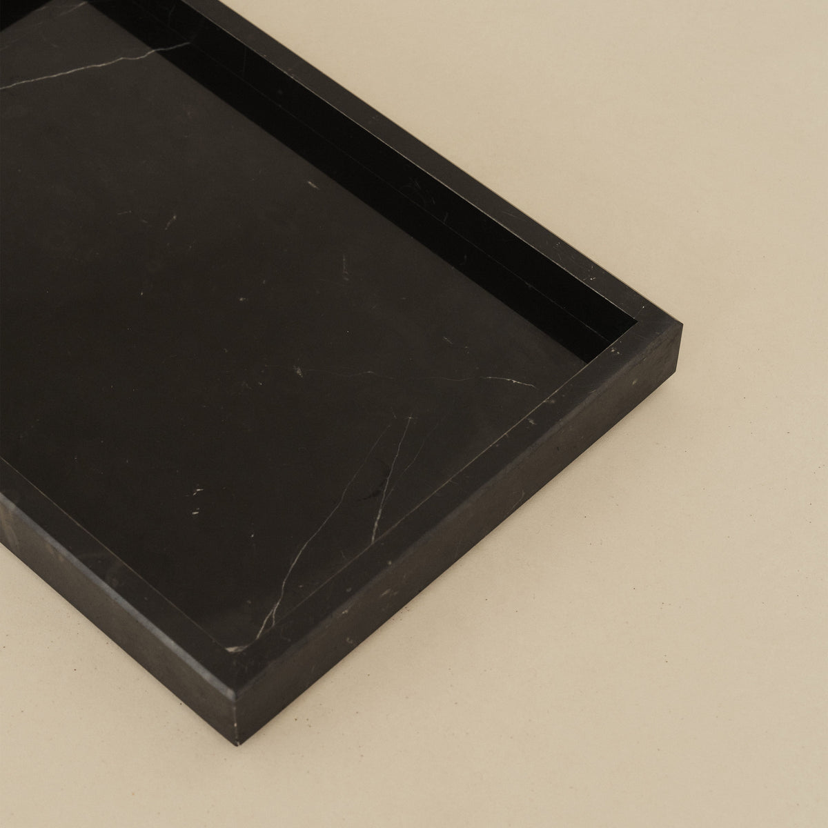 Travara - Black Marble Large Rectangular Decorative Tray