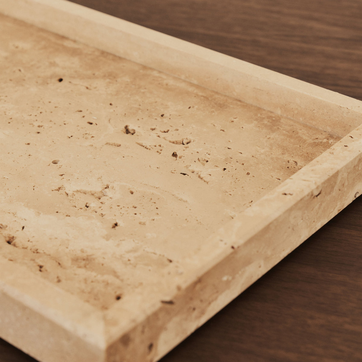 Travara - Cream Travertine Large Rectangular Decorative Tray