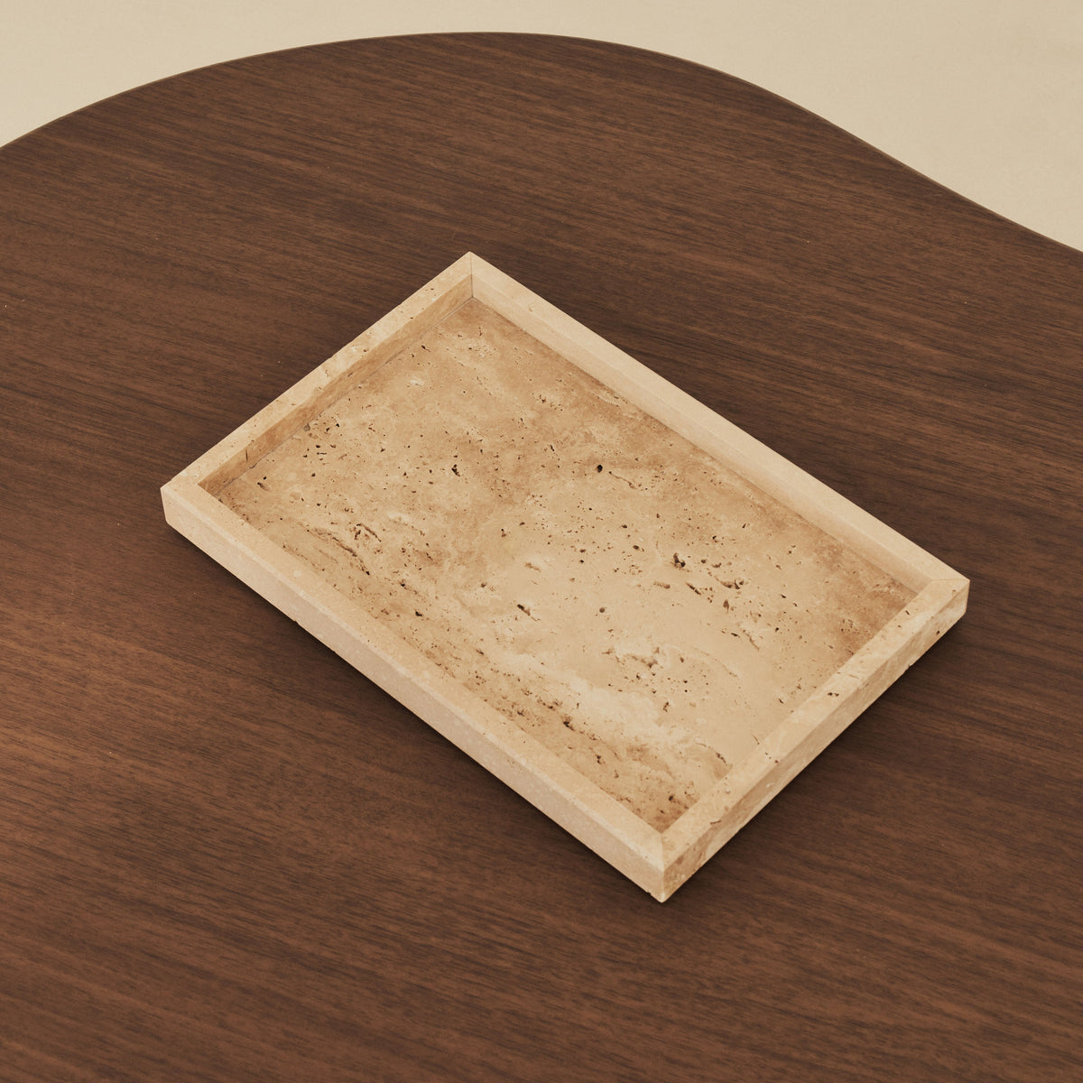 Travara - Cream Travertine Large Rectangular Decorative Tray