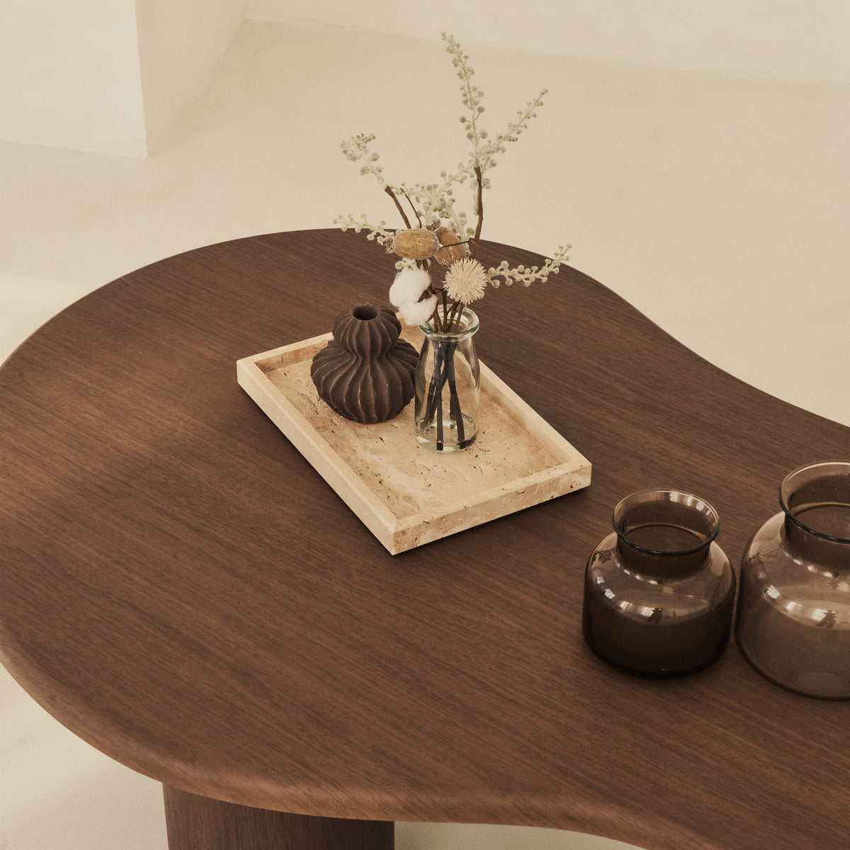 Travara - Cream Travertine Large Rectangular Decorative Tray