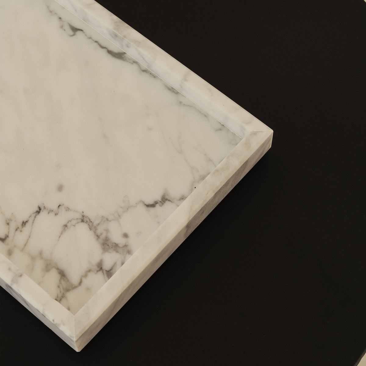Travara - White Marble Large Rectangular Decorative Tray
