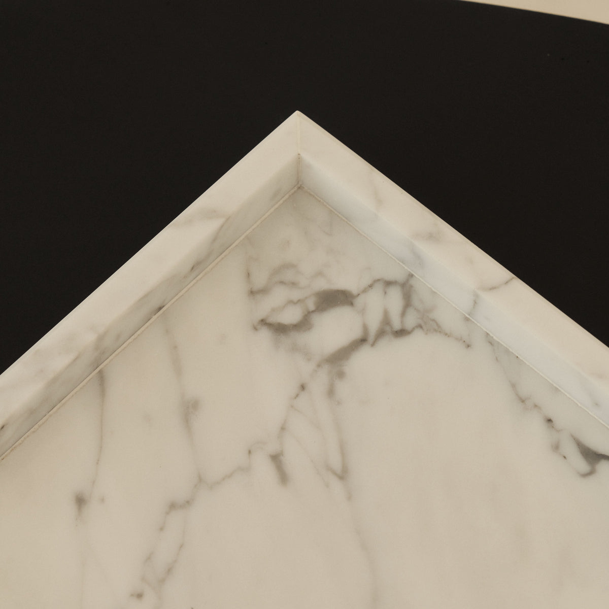 Travara - White Marble Large Rectangular Decorative Tray