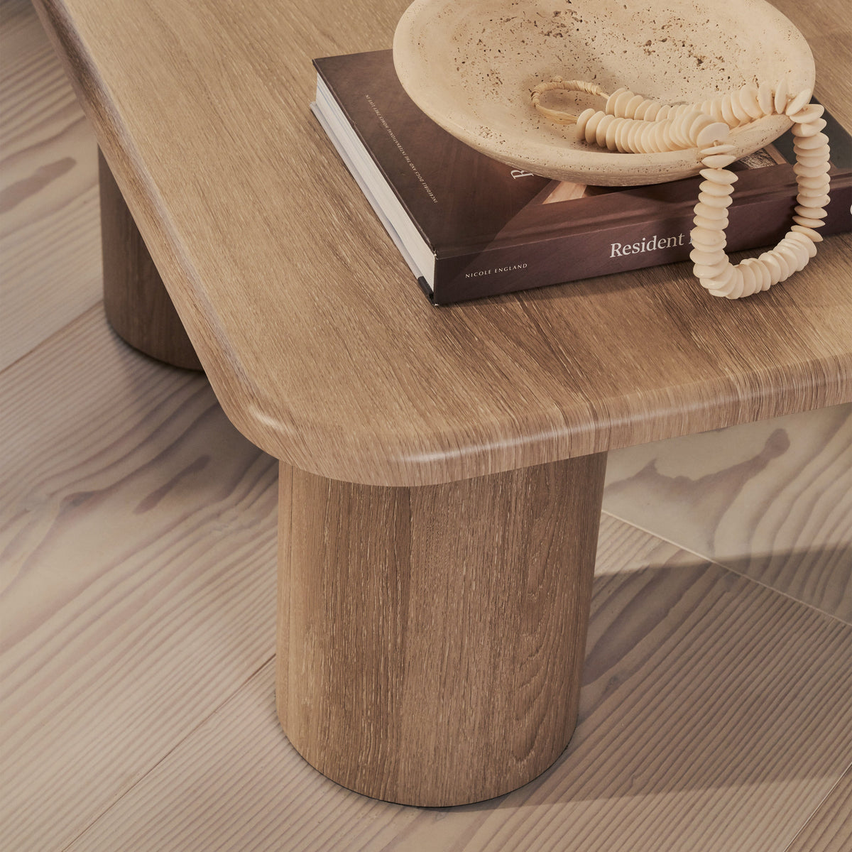 Alina - Washed Wood Square Large Wooden Coffee Table