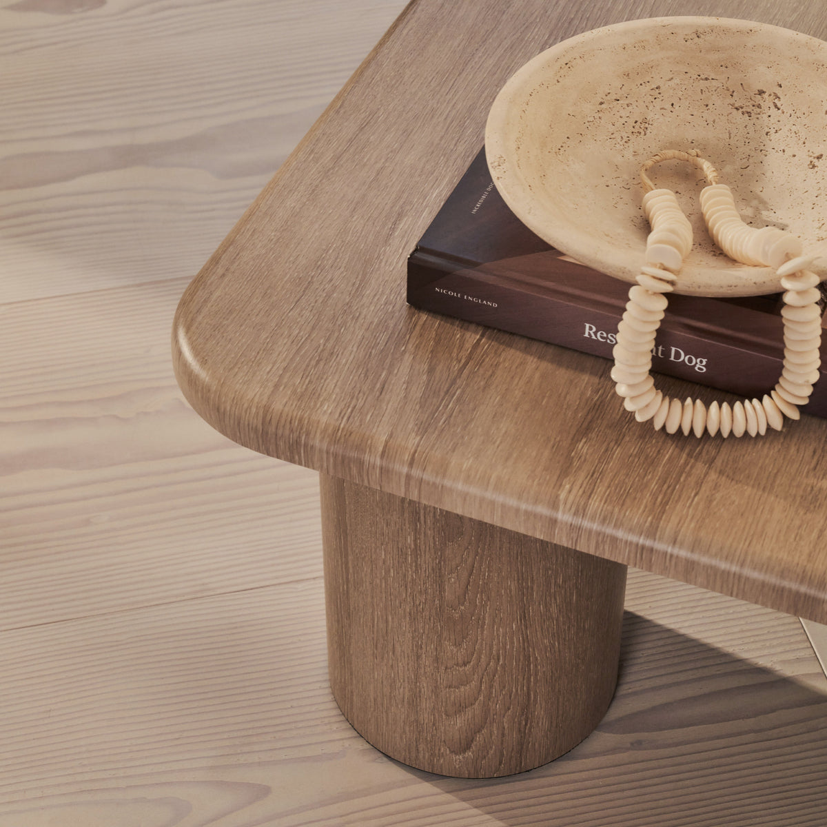 Alina - Washed Wood Square Large Wooden Coffee Table