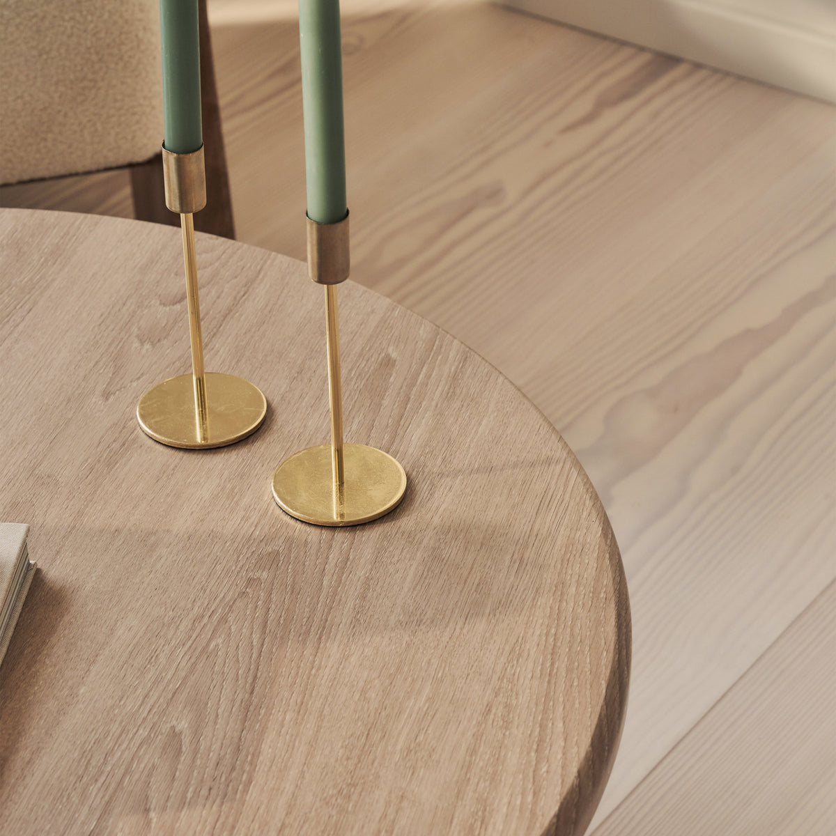 Alina - Washed Wood Round Large Wooden Coffee Table