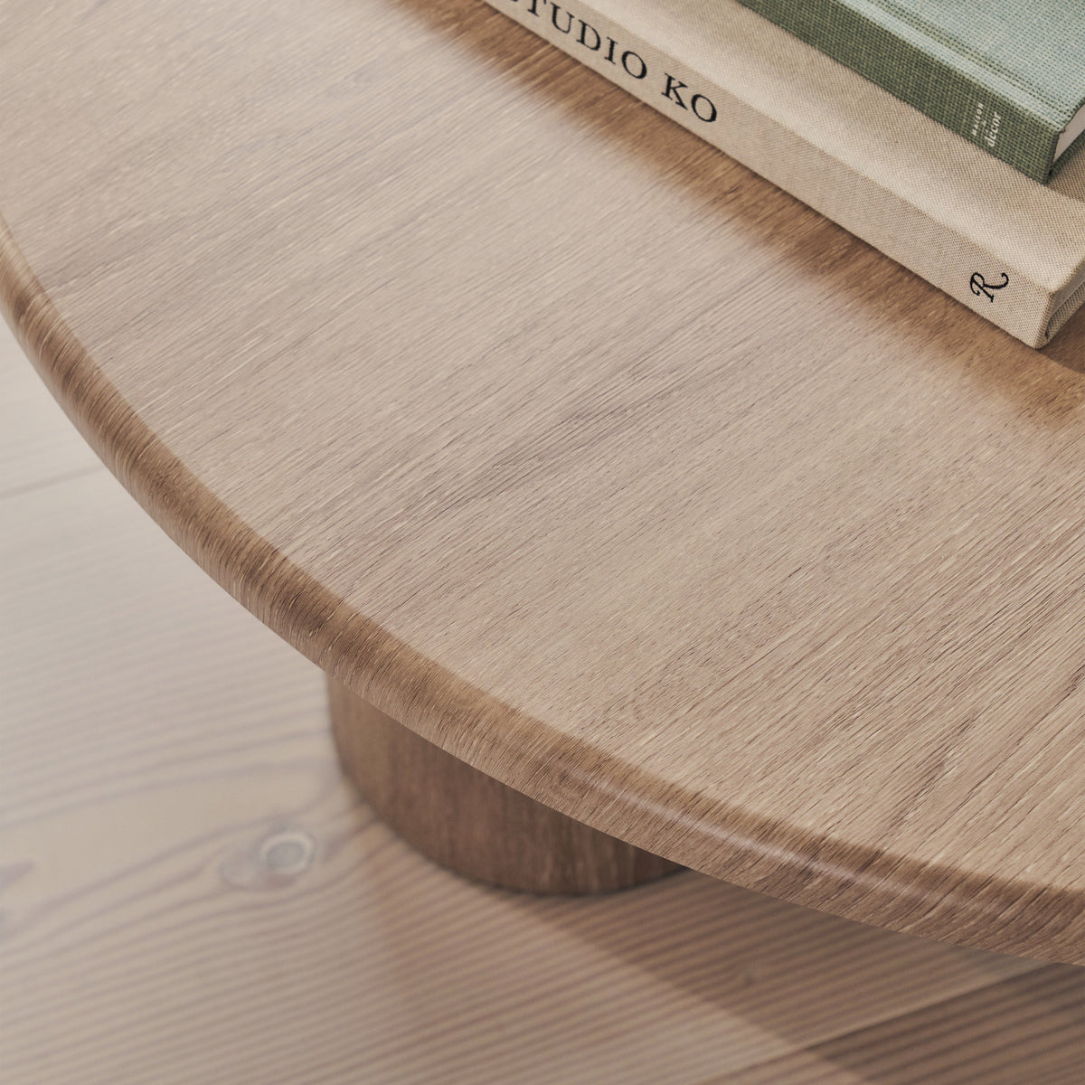 Alina - Washed Wood Round Large Wooden Coffee Table