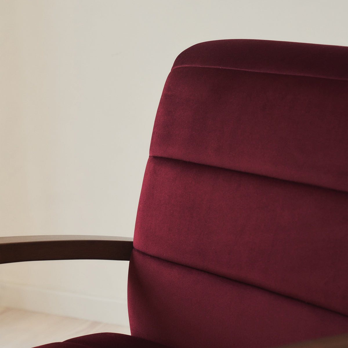 Dalton - Velvet Accent Chair Merlot Red & Dark Wood