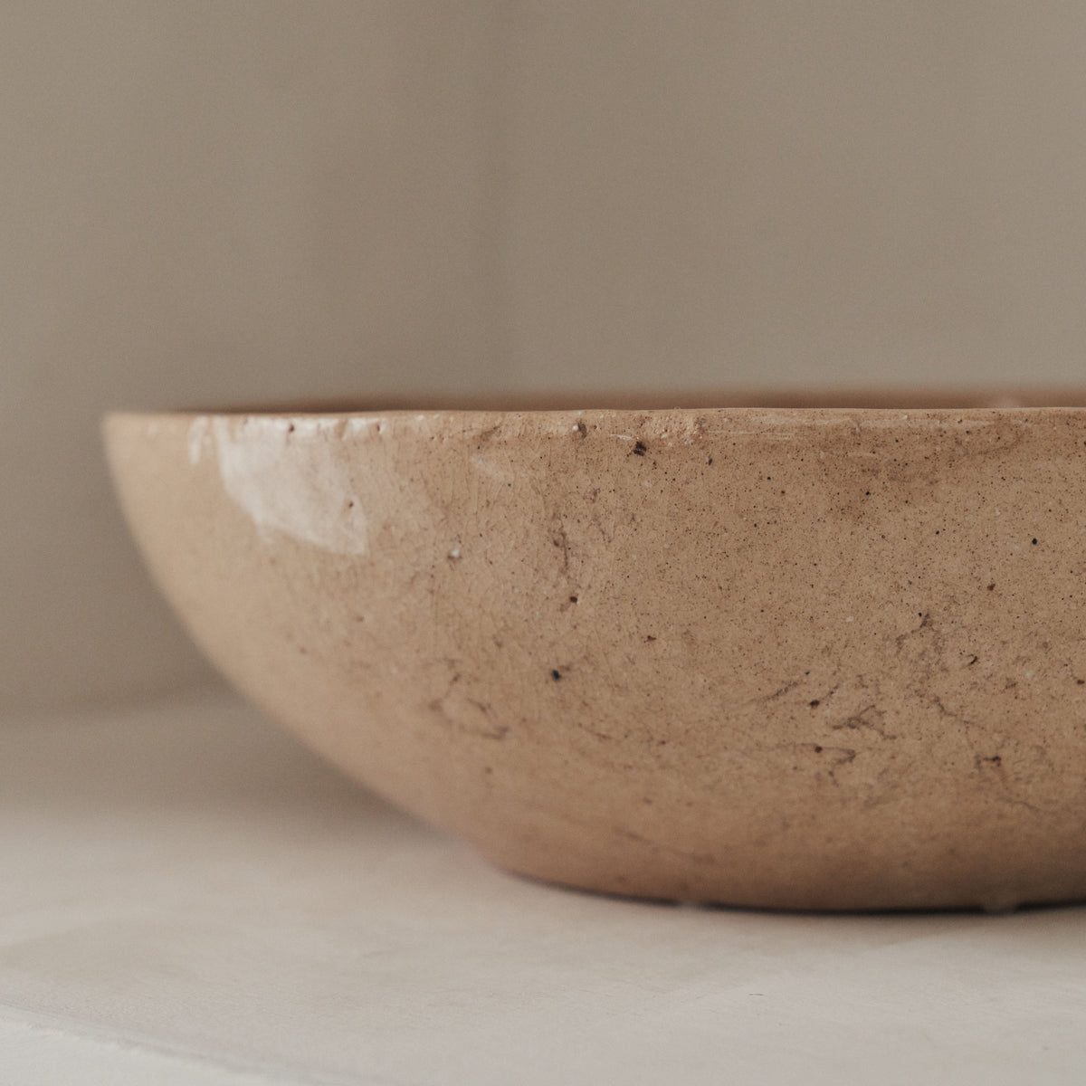 Portera - Beige Gloss Ceramic Decorative Bowl