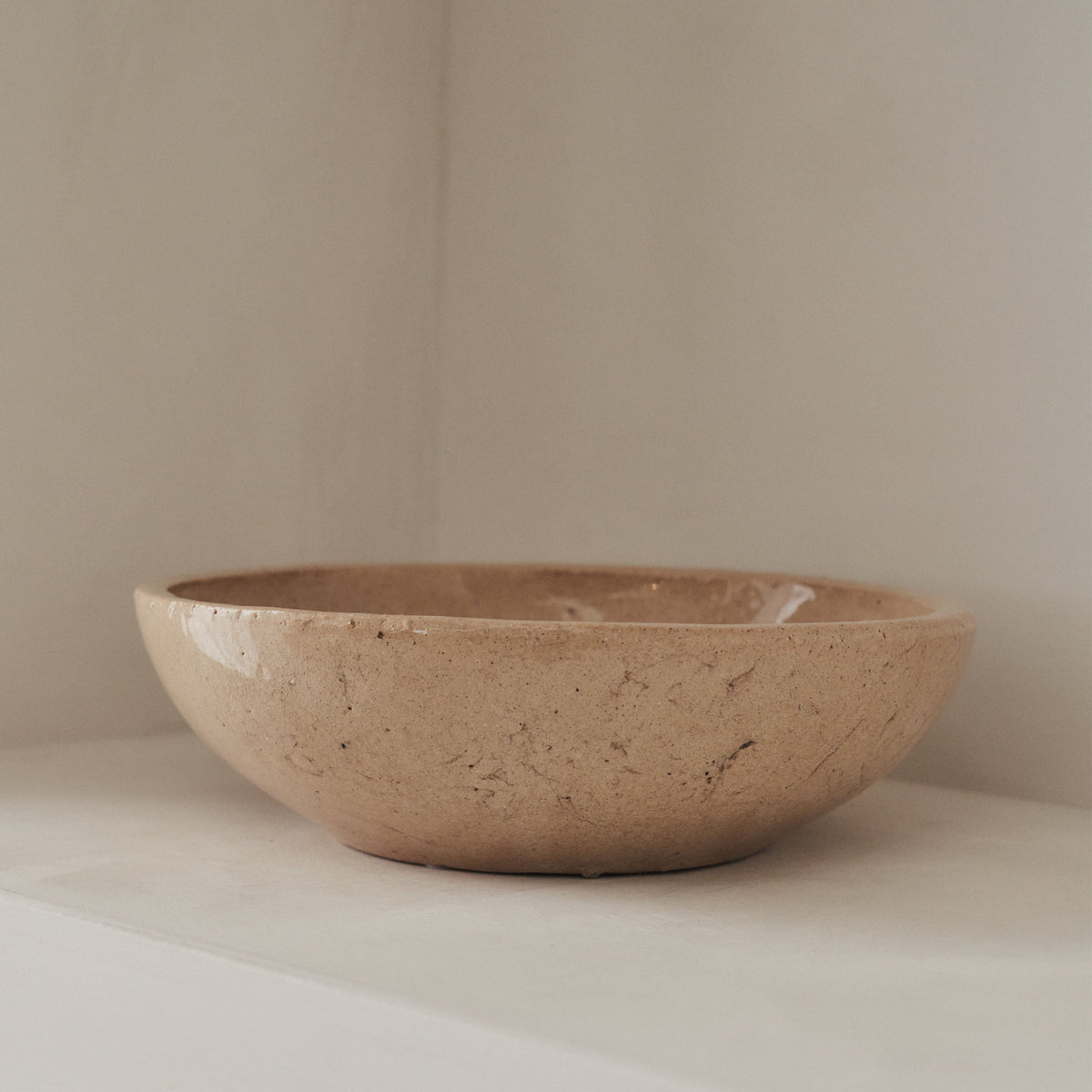 Portera - Beige Gloss Ceramic Decorative Bowl