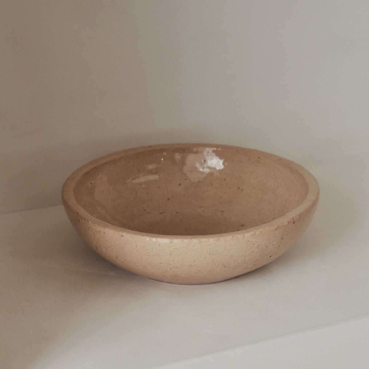 Portera - Beige Gloss Ceramic Decorative Bowl