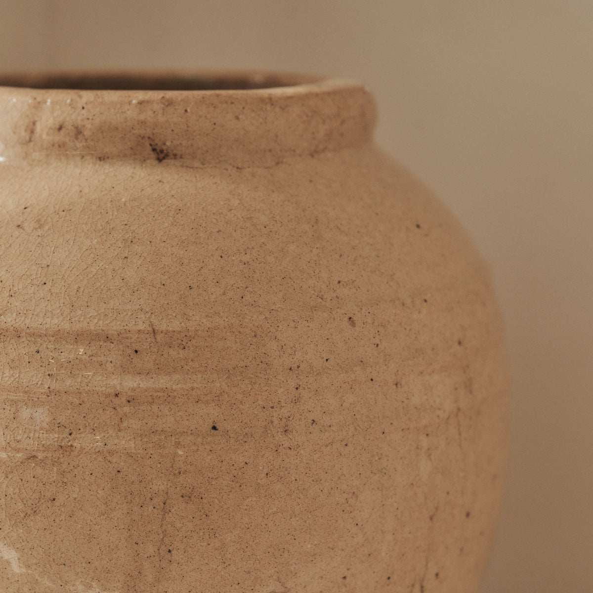 Cyra - Beige Gloss Ceramic Vase