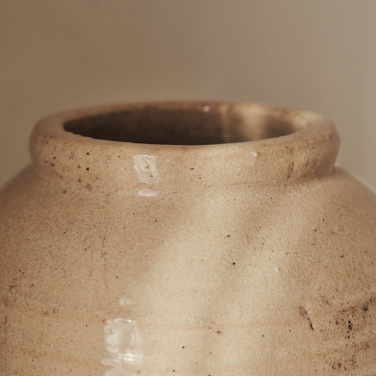 Cyra - Beige Gloss Ceramic Vase