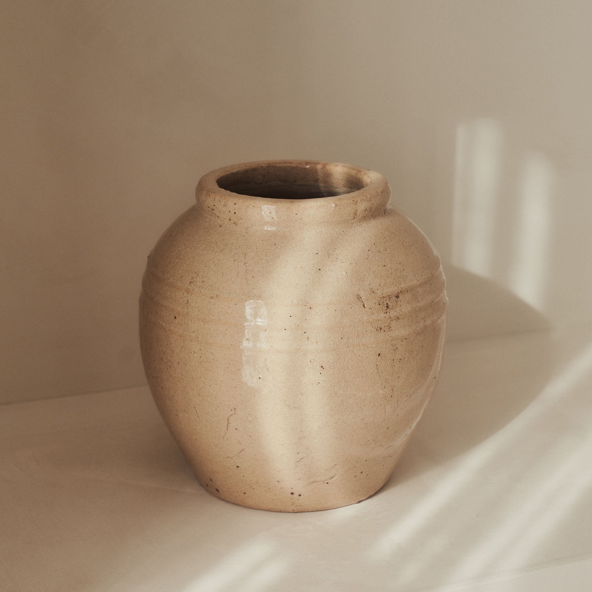 Cyra - Beige Gloss Ceramic Vase