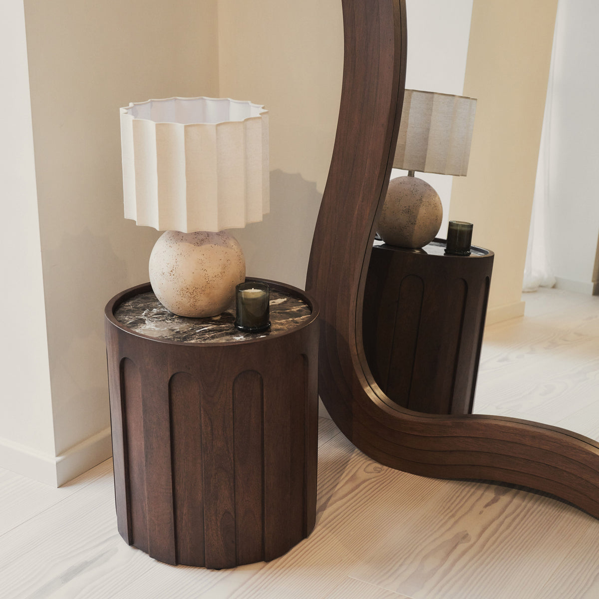 Luciana - Full Length Irregular Dark Wood Extra Large Mirror 200cm x 120cm
