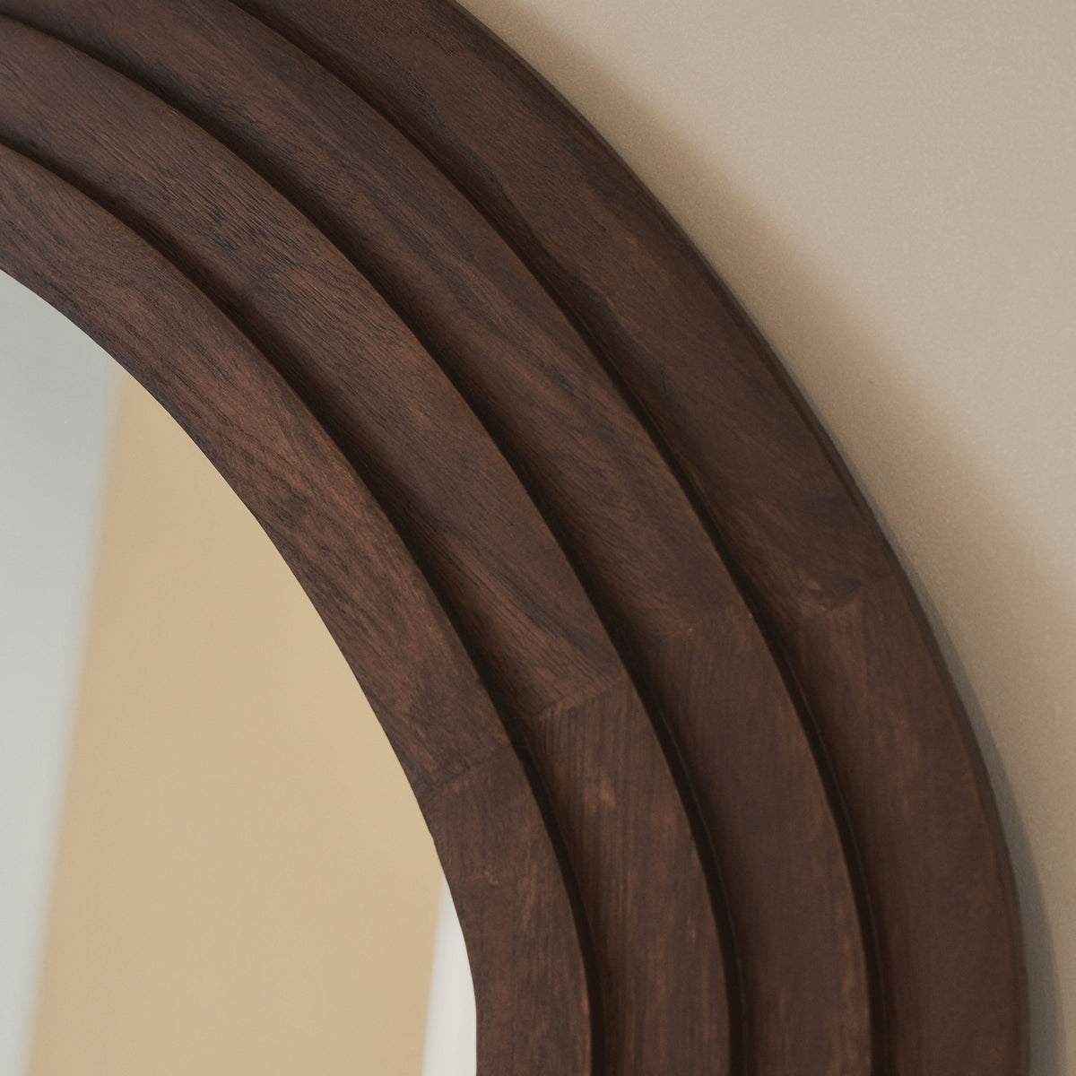 Luciana - Full Length Wave Dark Wood Extra Large Mirror 180cm x 105cm