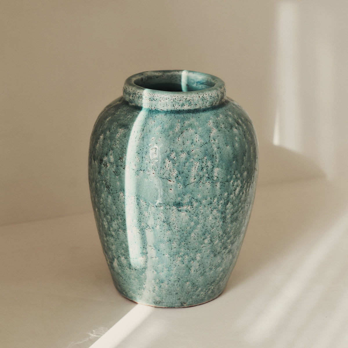 Portera - Coral Blue Gloss Ceramic Vase