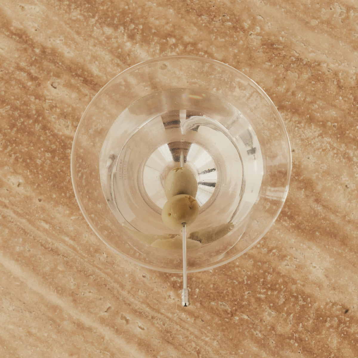 Sloane - Beige Travertine Round Warm Wood Premium Coffee Table