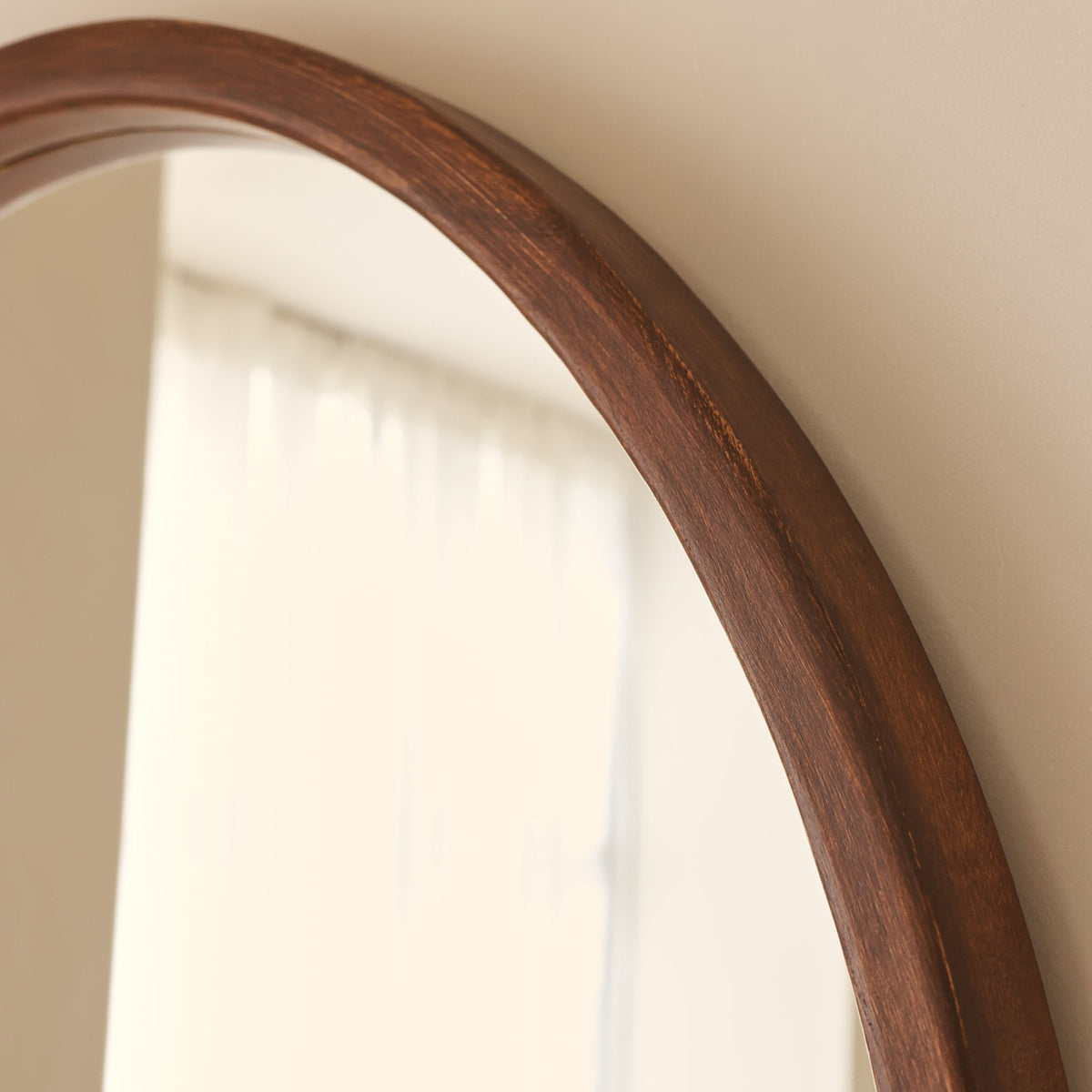 Arden - Dark Wood Full Length Arched Wooden Mirror 175cm x 95cm