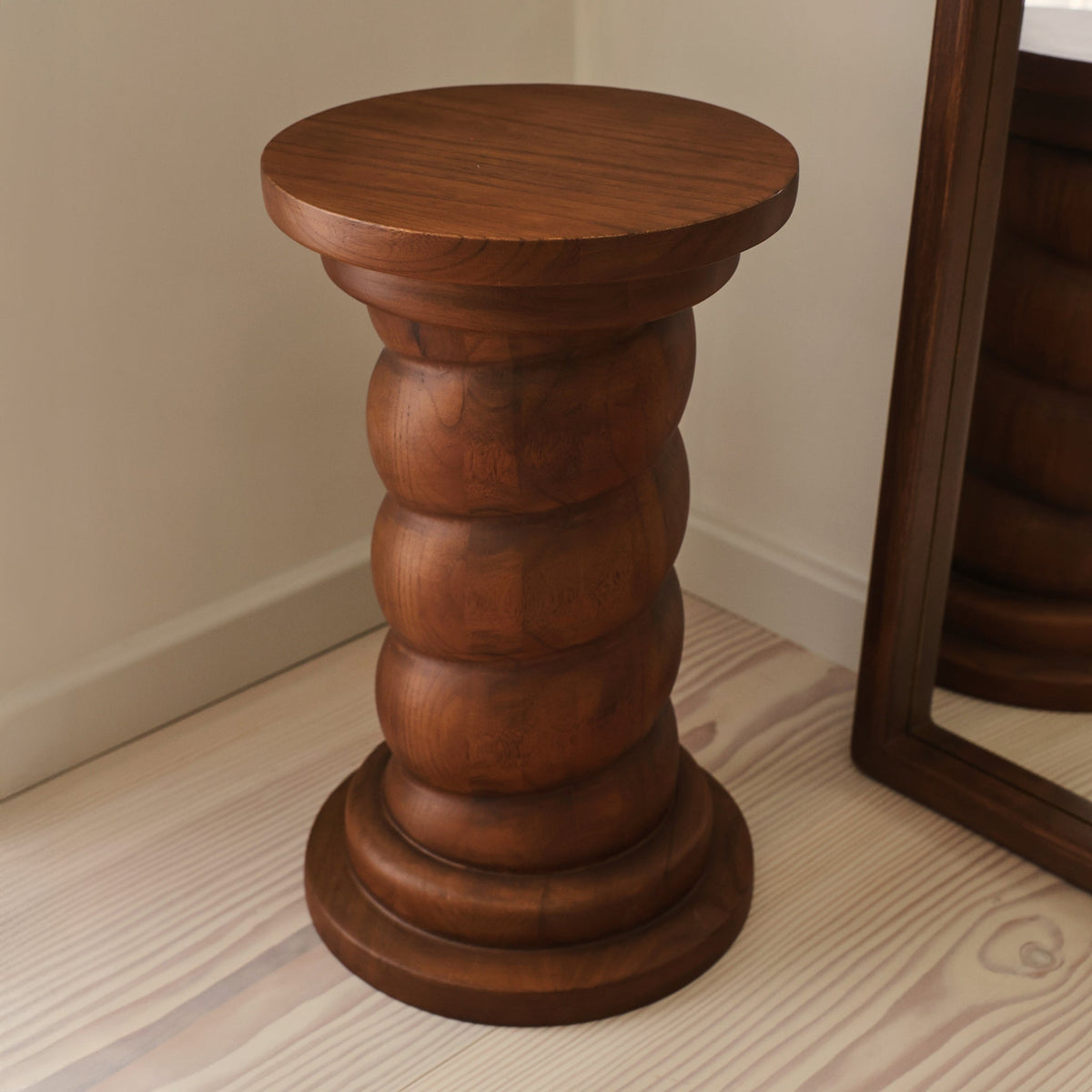 Cassia - Dark Wood Retro Side Table