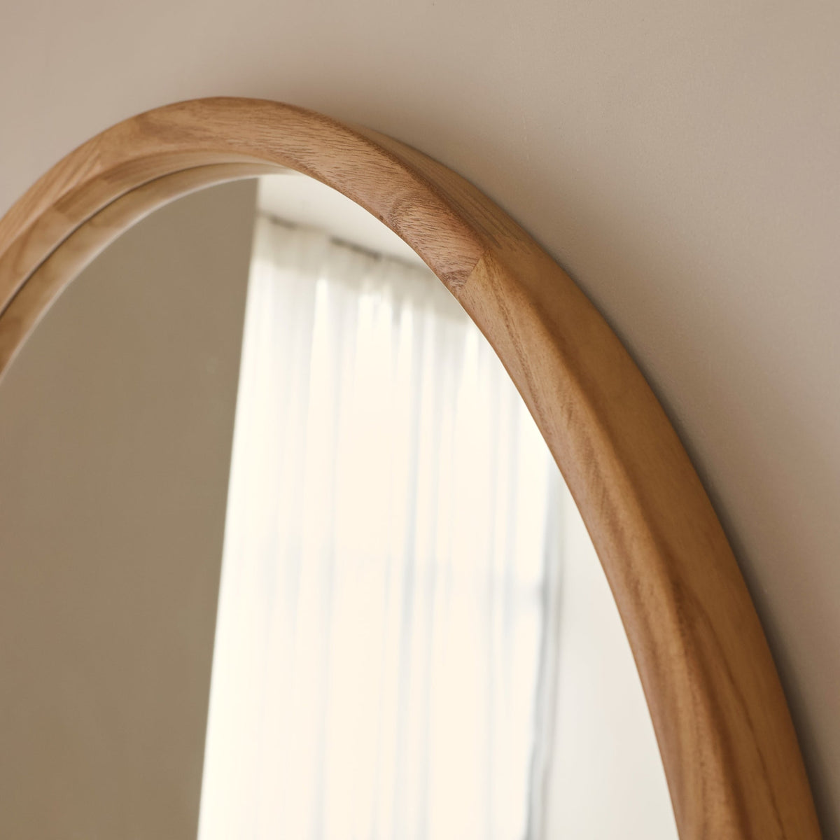Arden - Light Wood Full Length Arched Wooden Mirror 175cm x 95cm