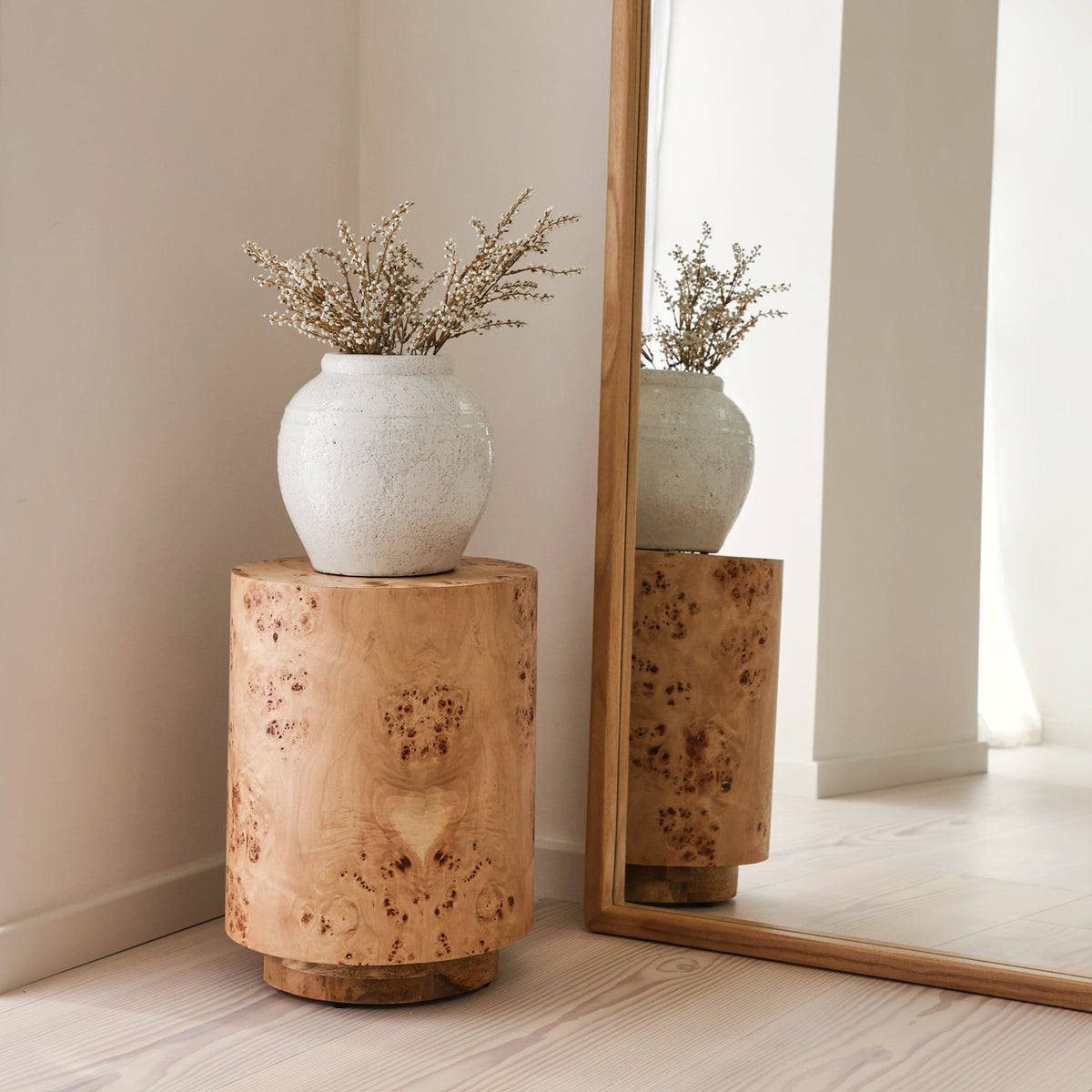 Arden - Light Wood Full Length Arched Wooden Mirror 175cm x 95cm