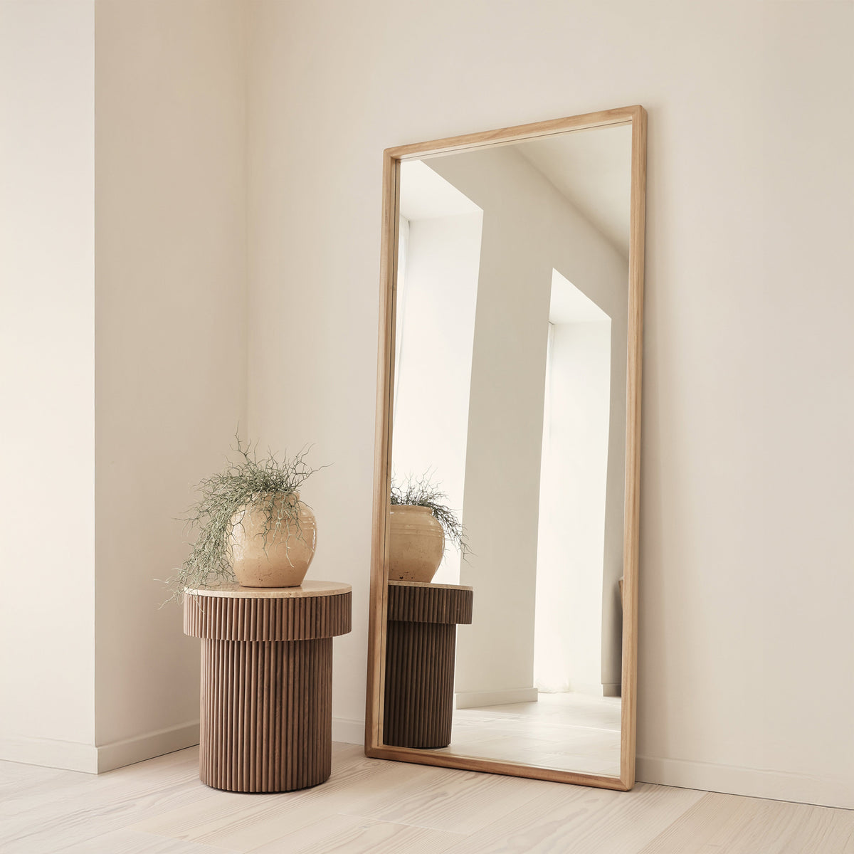 Arden - Light Wood Full Length Wooden Mirror 180cm x 80cm