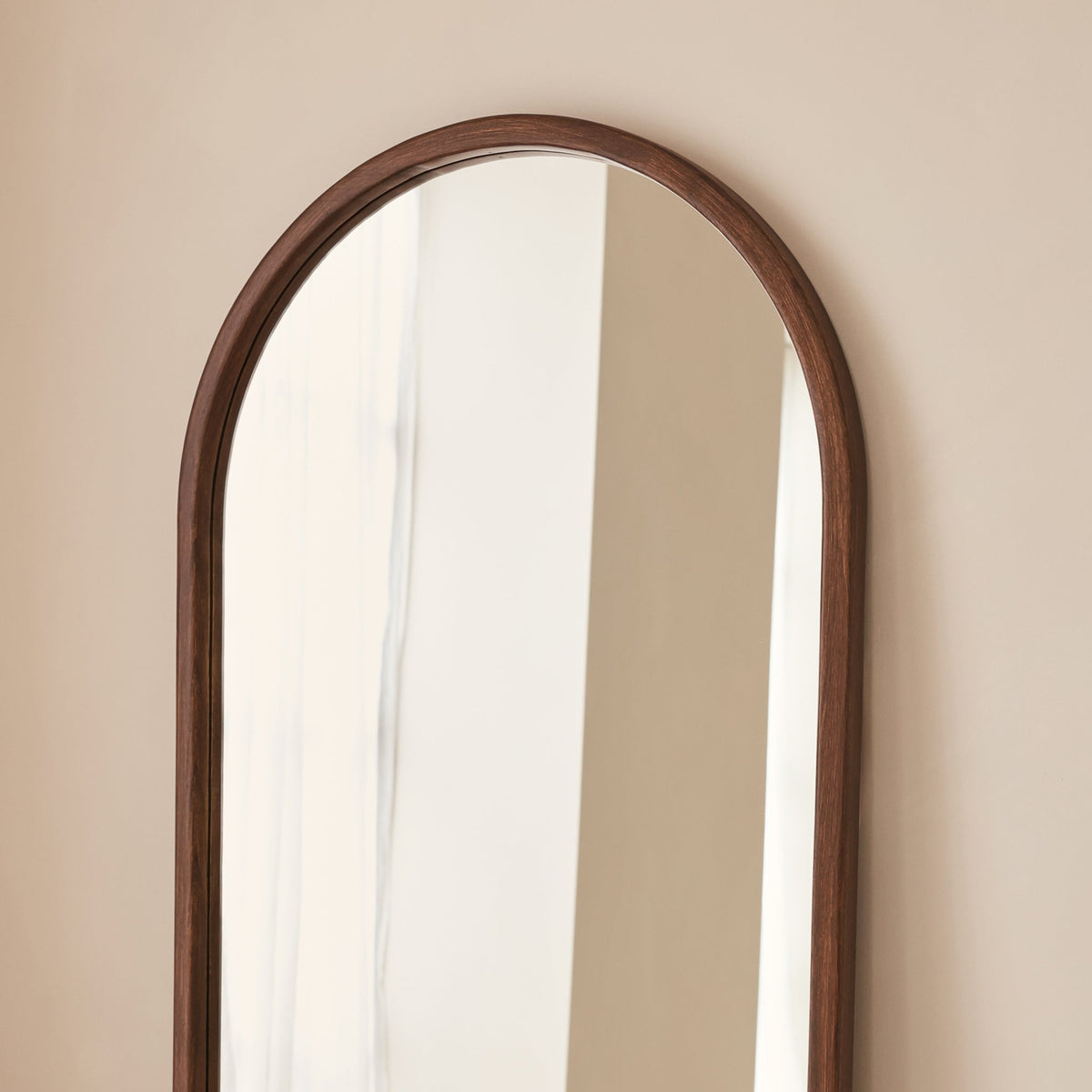 Arden - Dark Wood Full Length Arched Wooden Mirror 160cm x 60cm