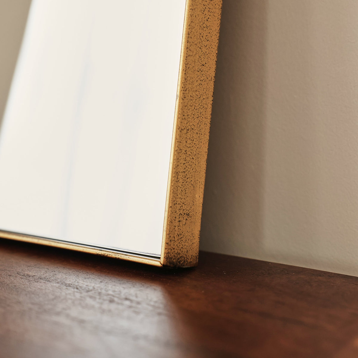 Theo - Gold Rectangular Metal Wall Mirror 40cm x 30cm