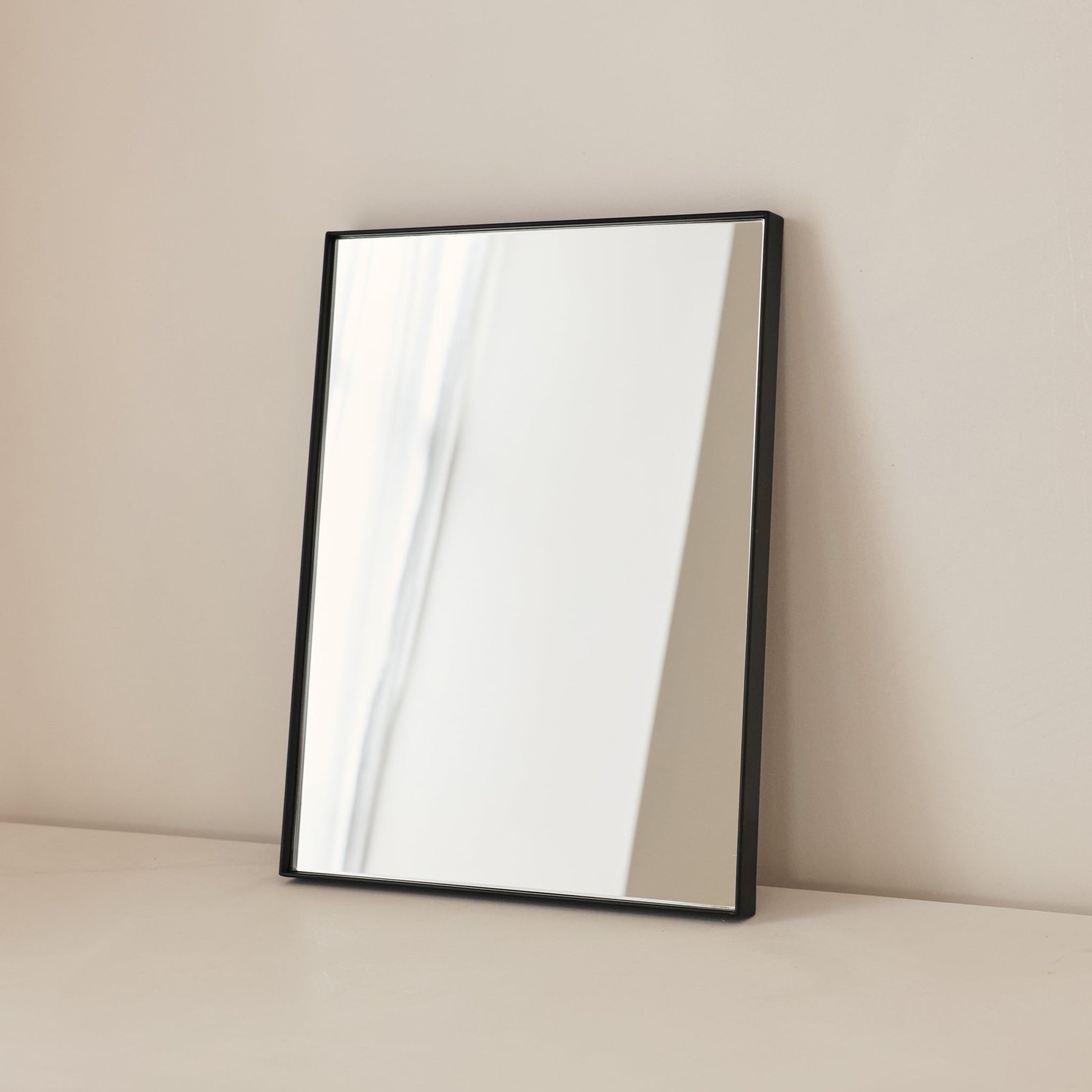 Theo - Black Rectangular Metal Wall Mirror 40cm x 30cm