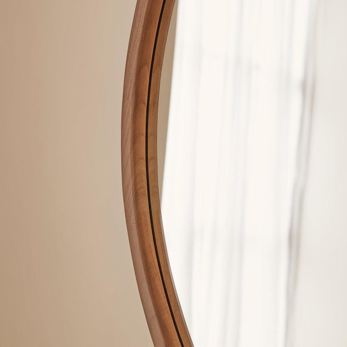 Arden - Large Warm Wood Round Wooden Wall Mirror 90cm x 90cm