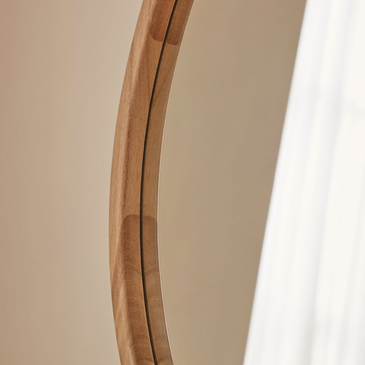 Arden - Light Wood Round Wooden Wall Mirror 70cm x 70cm