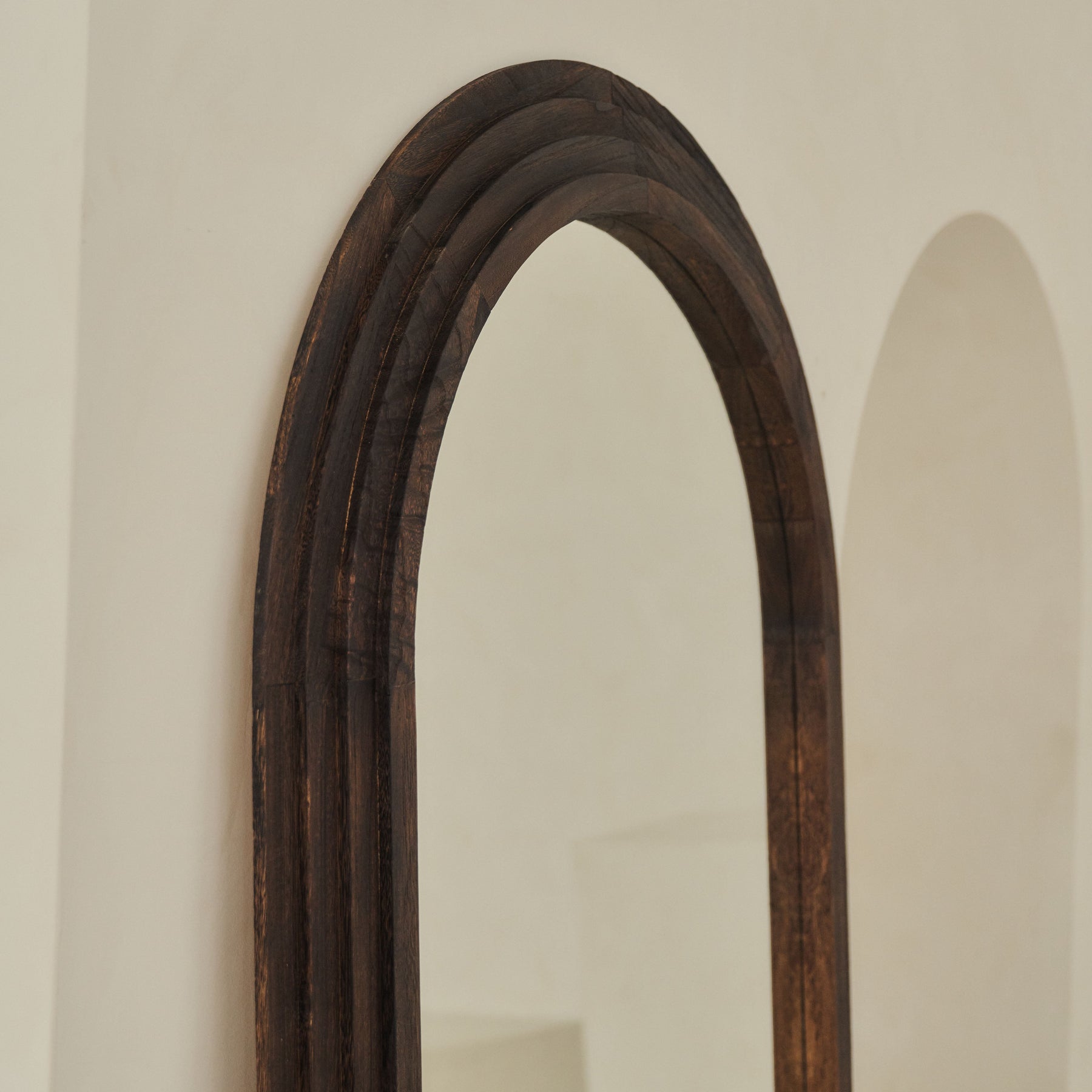 Luciana - Full Length Arched Charred Wood Mirror 196cm x 104cm