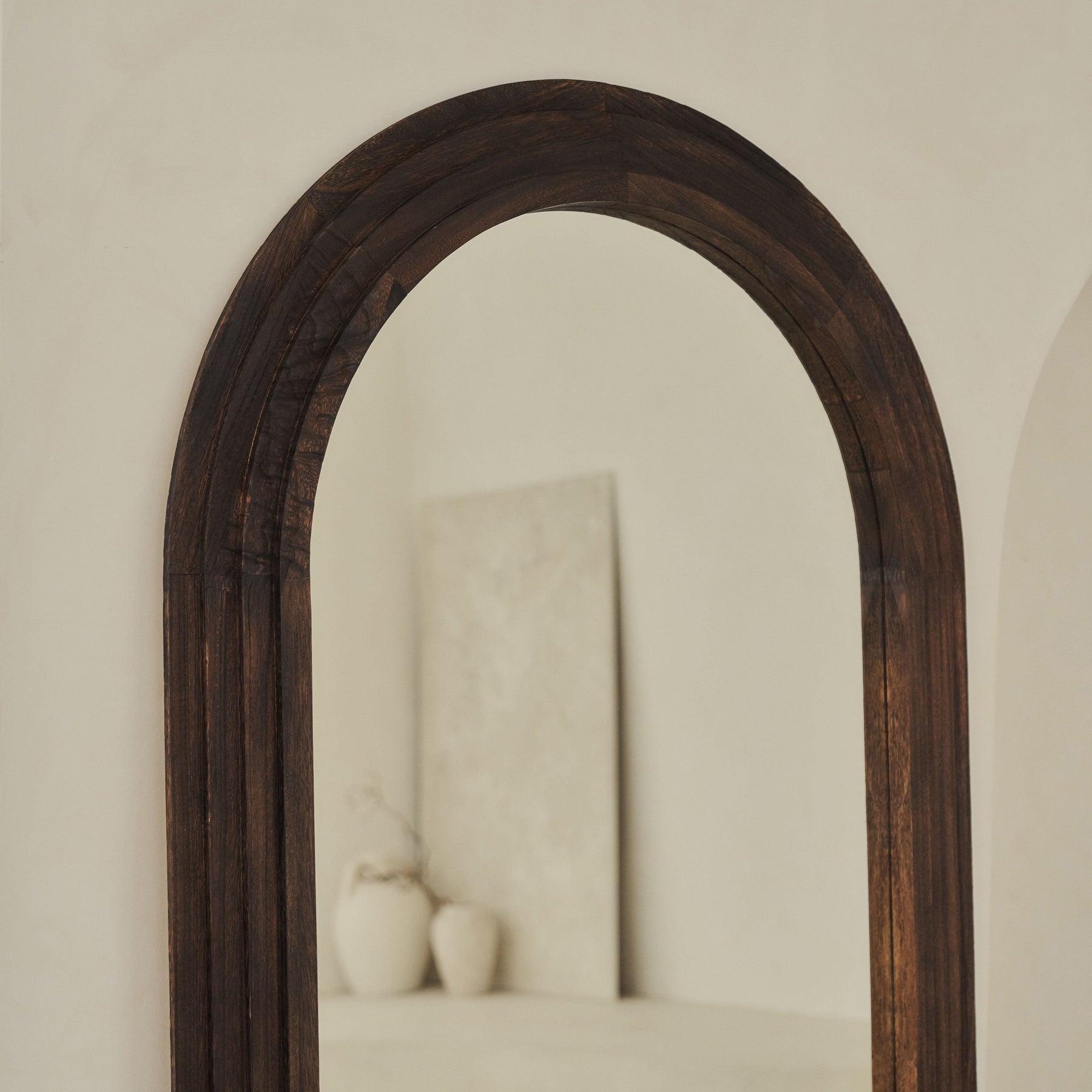 Luciana - Full Length Arched Charred Wood Mirror 196cm x 104cm