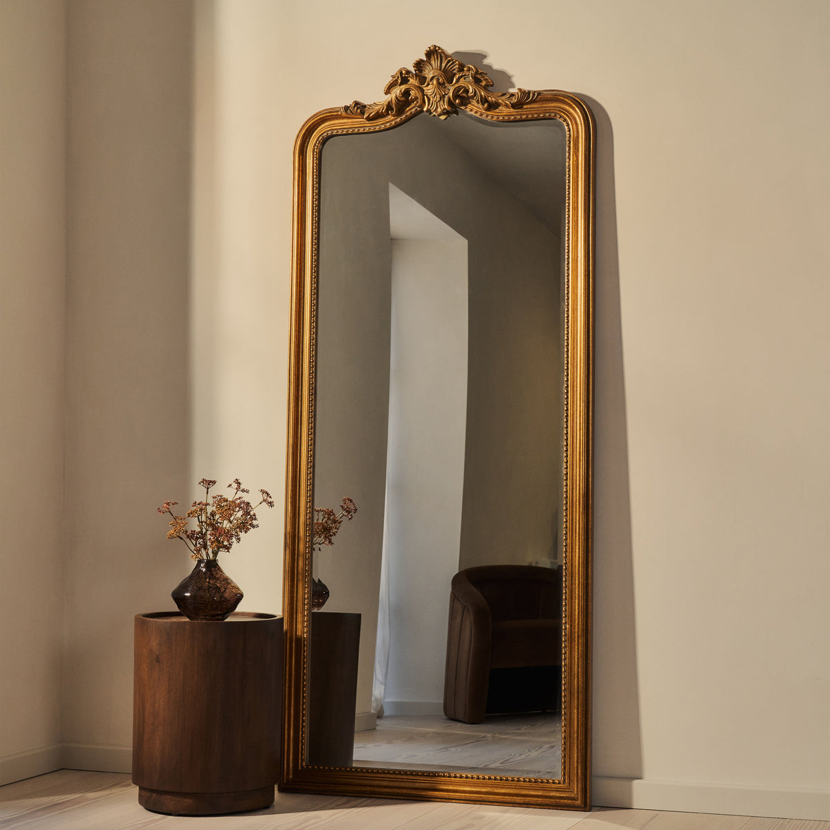 James - Gold Full Length Arched Mirror 189cm x 80cm