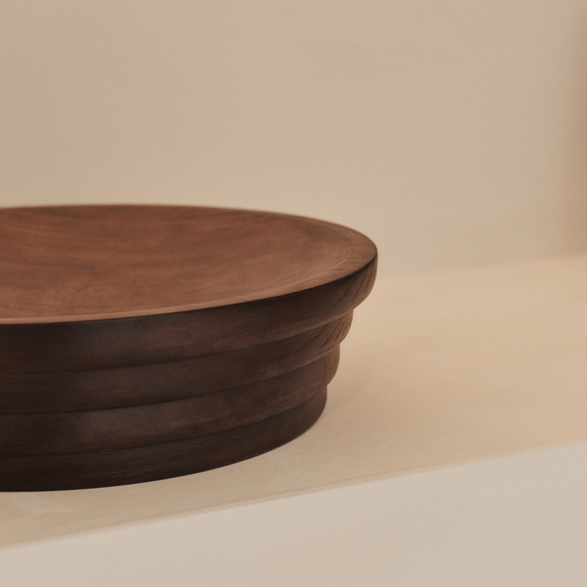 Luciana - Dark Wood Ribbed Bowl 40cm